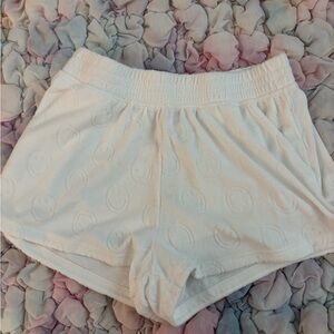 NWT AERIE White Smiley detailed Shorts